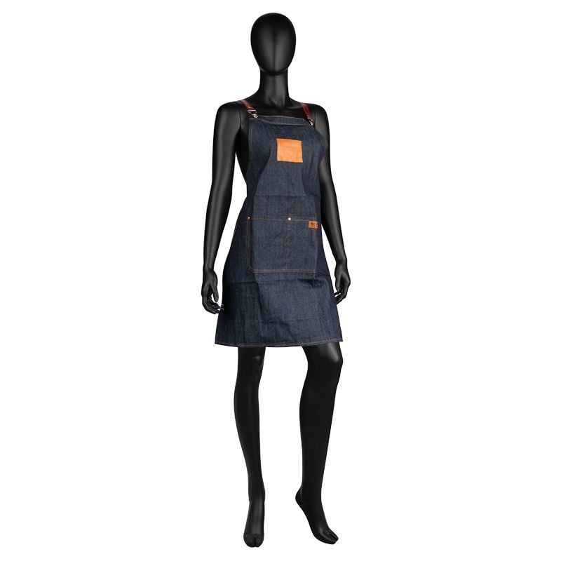 Denim Wax Schort Met Kunstleerbeschermende Kleding