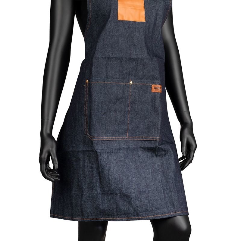 Denim Wax Schort Met Kunstleerbeschermende Kleding