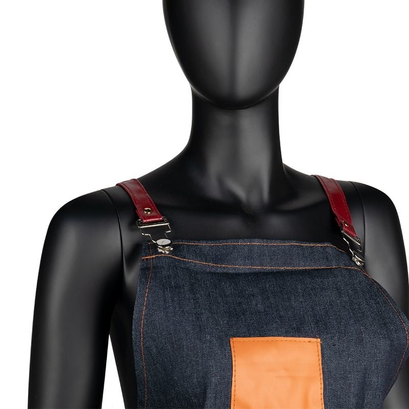 Denim Wax Schort Met Kunstleerbeschermende Kleding