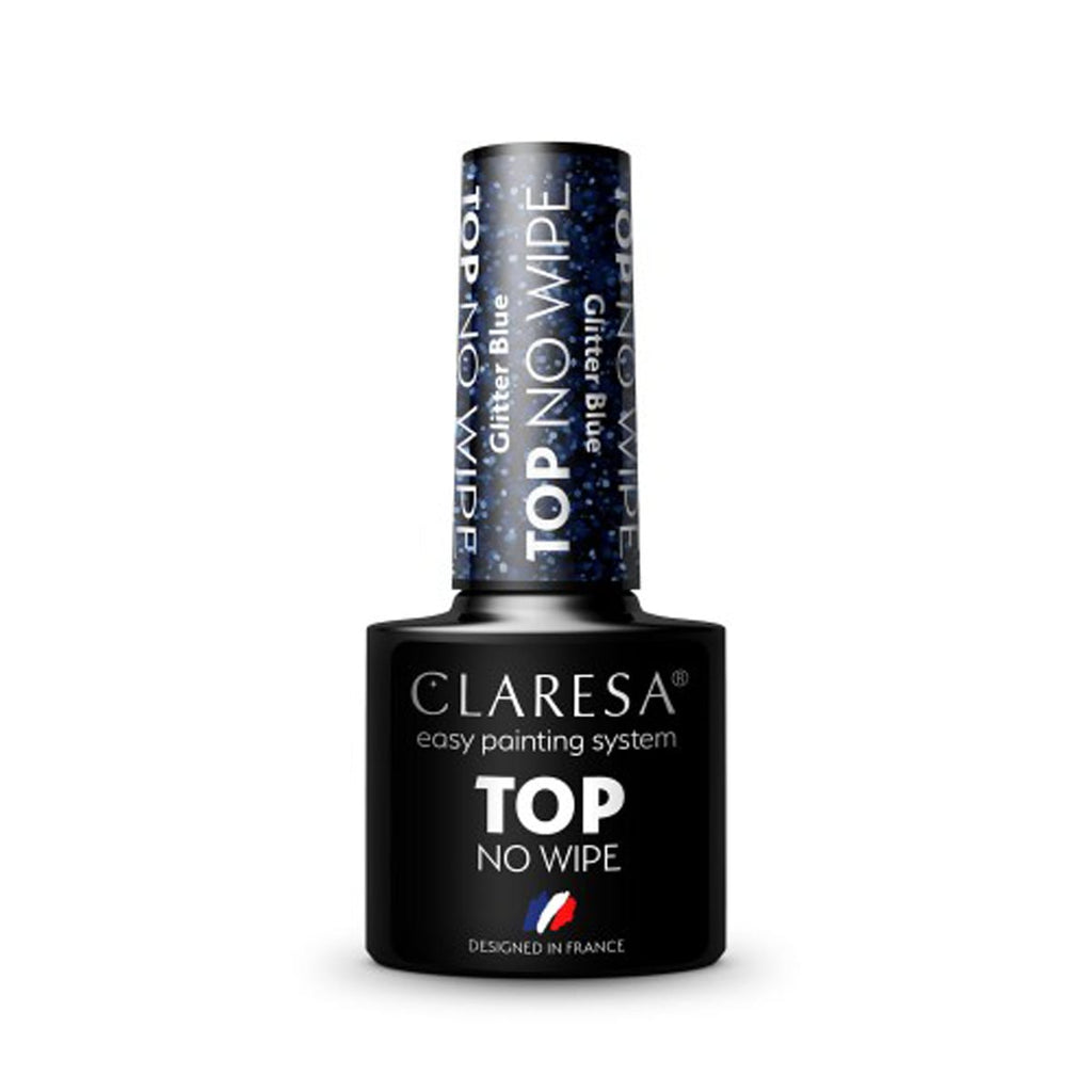 Claresa Top Coat No Wipe 5G Glitter Blue