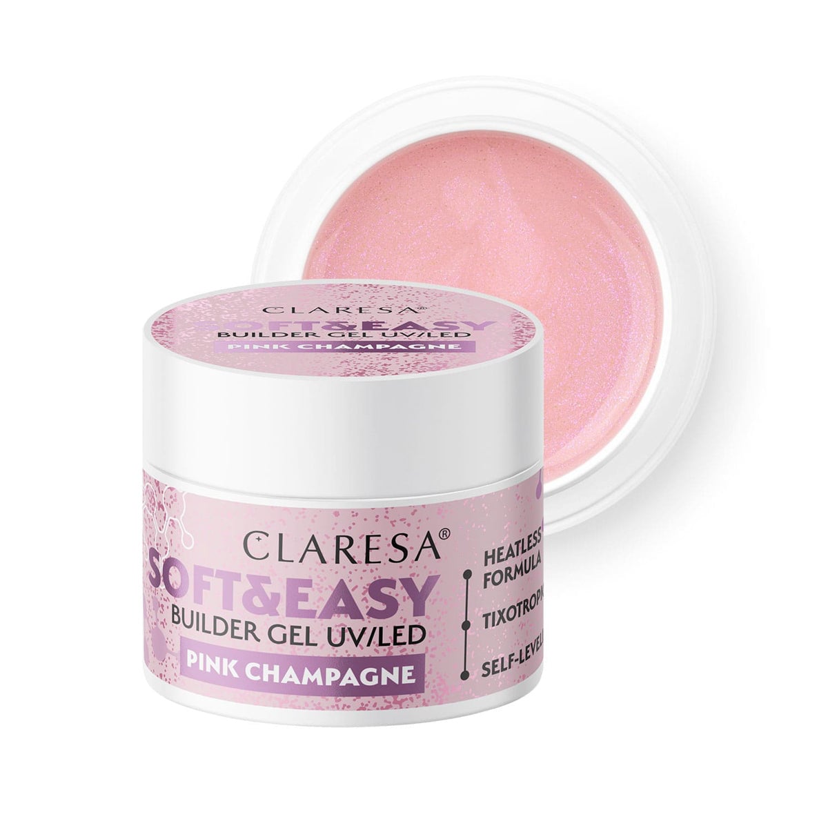 Claresa Soft & Easy Buildergel, Pink champagne 12 gr