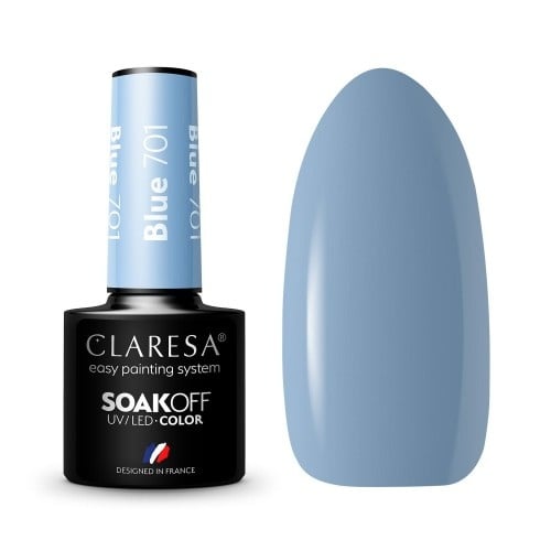 CLARESA Blue 701 Gel Polish – poederblauwe pastel gellak met zachte uitstraling