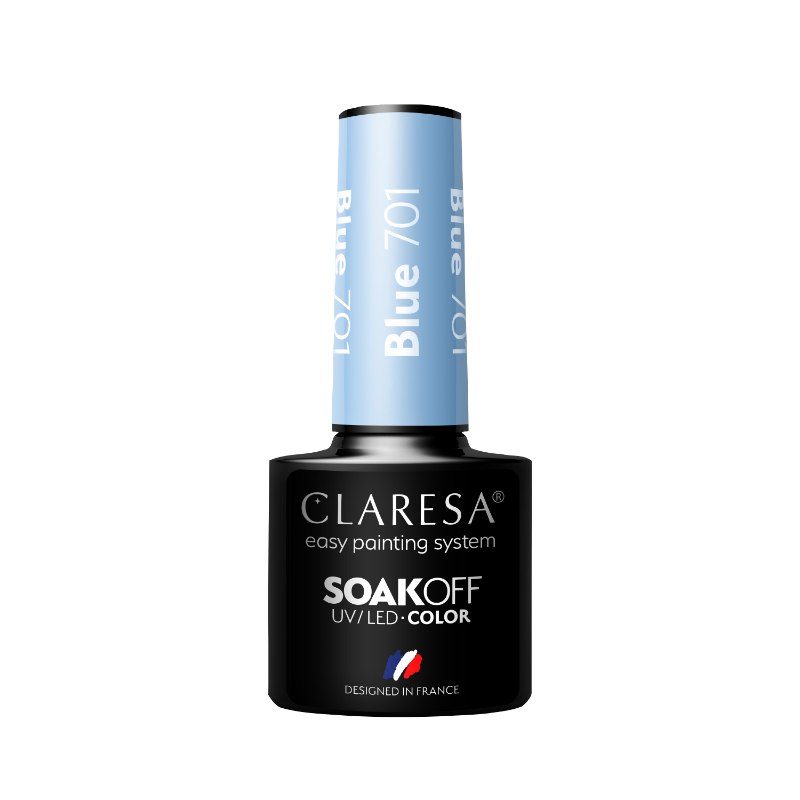 CLARESA Blue 701 Gel Polish – poederblauwe pastel gellak met zachte uitstraling