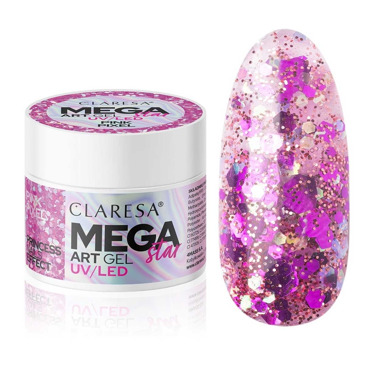 Claresa Megastar Pink Pixel Uv/Led Art Gel 10Gr.