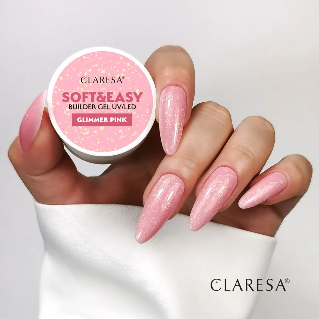 Claresa Soft & Easy Buildergel Uv/Led, Glimmer Pink I 12 Gr.