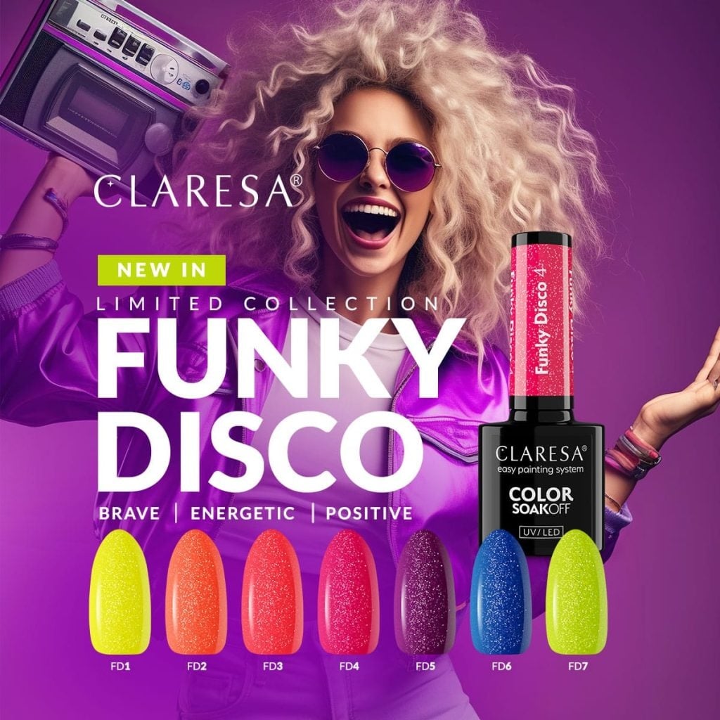 Claresa Funky Disco 1 Yellow Groove Gel Nail Polish 5 G (Limited Collection)