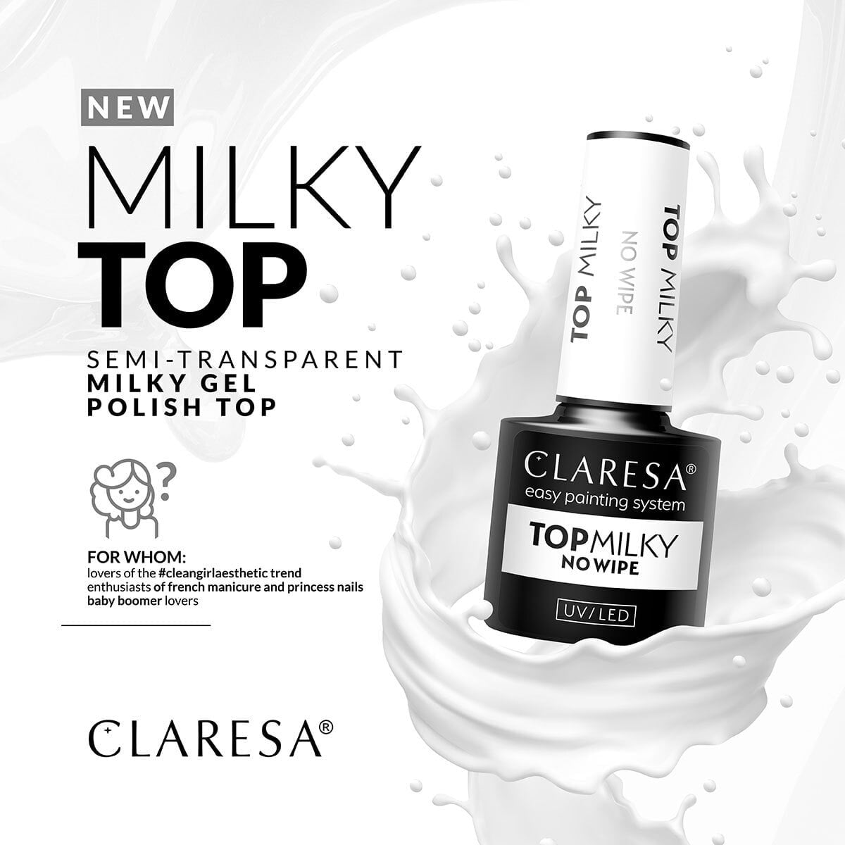 Claresa Top Coat Milky 5G