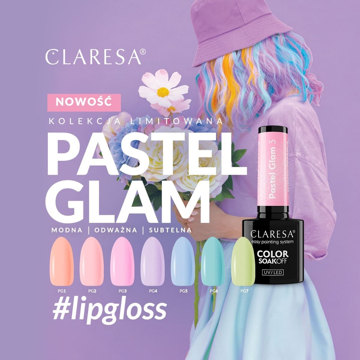 CLARESA Pastel Glam 7 Gel Polish – Pastelgroene Gellak 5 g