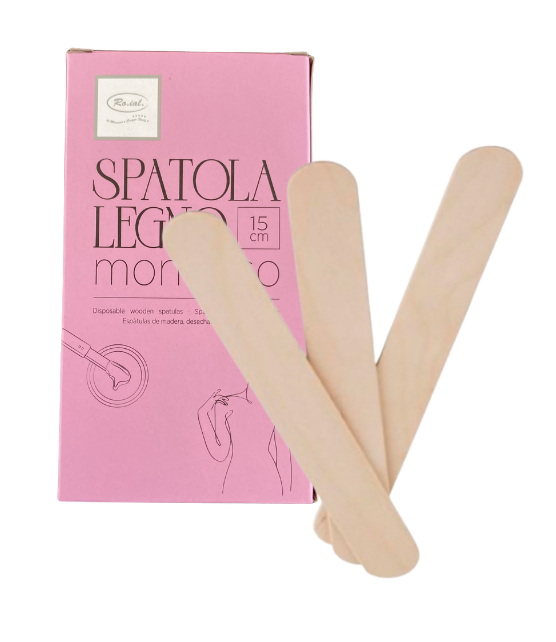 Ro.ial Brede Spatels 15 cm - 100 stuks- Houten Spatels Wax