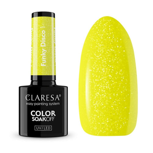 Claresa Funky Disco 1 Yellow Groove Gel Nail Polish 5 G (Limited Collection)