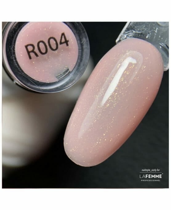 La Femme Rubber Base R004- Glitter Peach