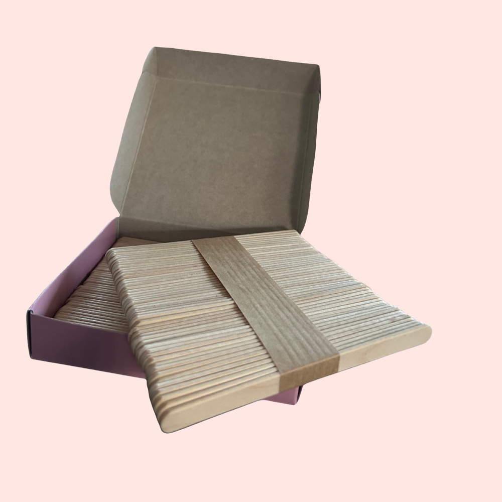 Ro.ial Smalle Waxspatels 11 Cm - 100 Houten Spatels Gezicht