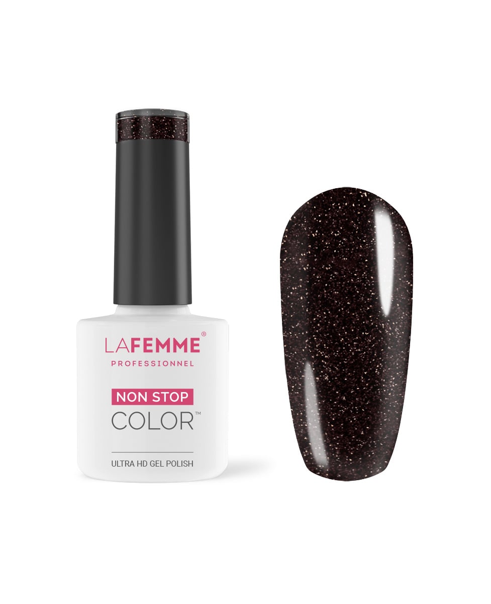 La Femme H409 Gel Polish - Chocolade Glitter Nagellak 8G