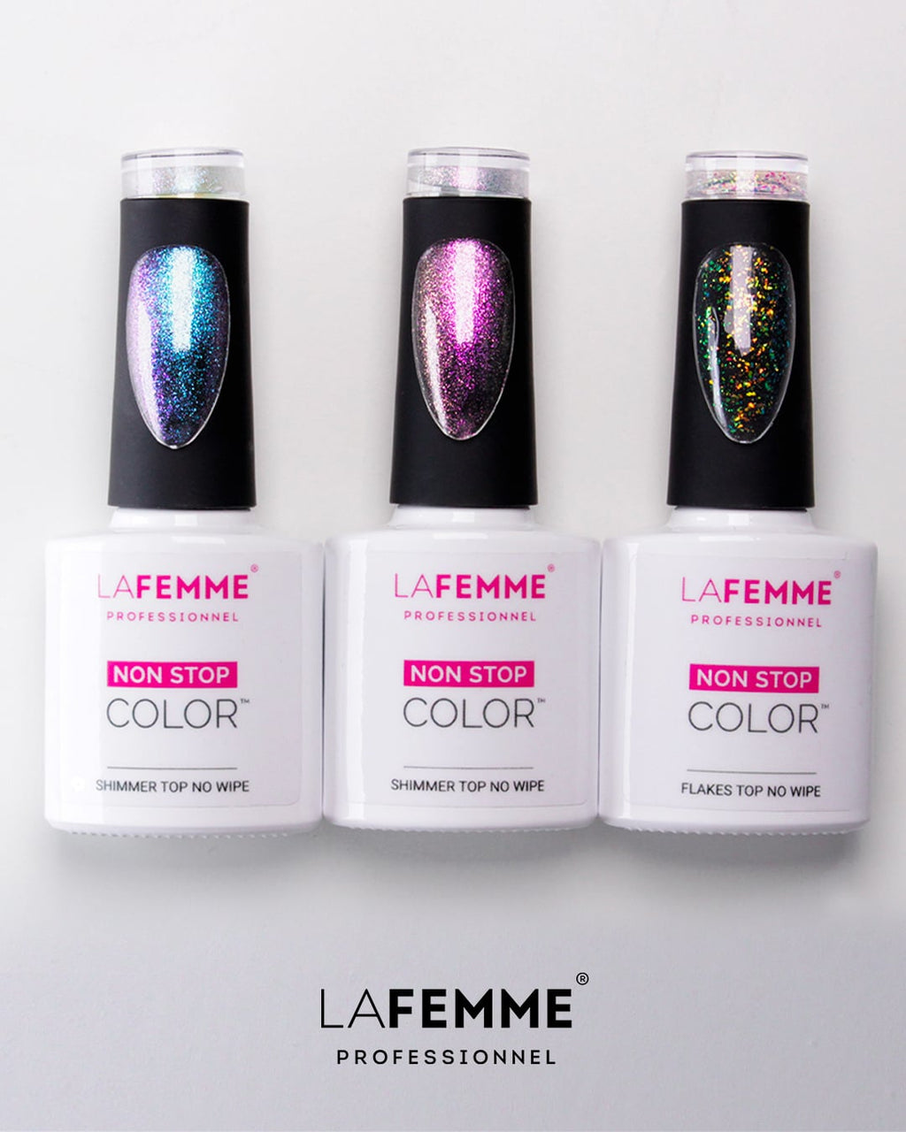 La Femme Shimmer Top Coat No Wipe Pink / S002