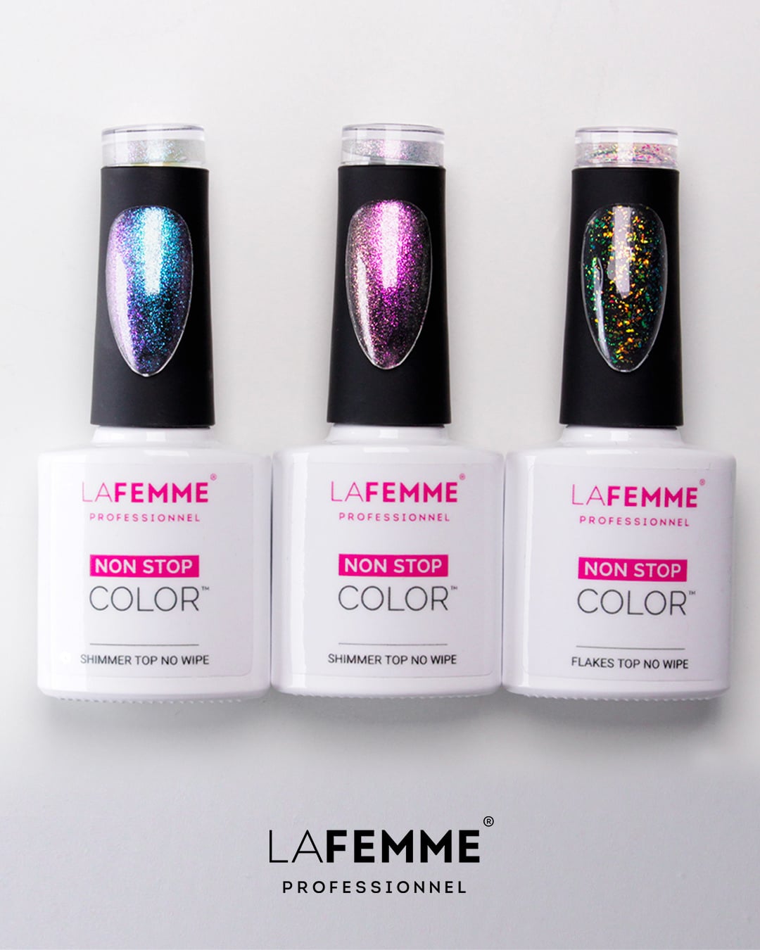La Femme Shimmer Top Coat No Wipe Pink / S002